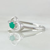 Anillo Corazón Vacío Esmeralda 12pts 1.5gr / T7 1/2 / Oro 18K