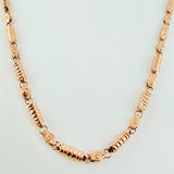 Cadena Rustica Tornillo Cilindros Rayados 16.25gr / 23 1/2 in / 4.6mm Oro Rosa 18K *