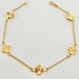 Pulso Cajón Trebol Doble Faz 3.15gr / 7 1/4 in / 8mm Oro Amarillo 18K *