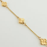 Pulso Cajón Trebol Doble Faz 3.15gr / 7 1/4 in / 8mm Oro Amarillo 18K *