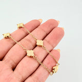 Pulso Cajón Trebol Doble Faz 3.15gr / 7 1/4 in / 8mm Oro Amarillo 18K *