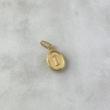 Pendant Oval Letter I 0.4gr / 1.8cm / Stamped Yellow Gold