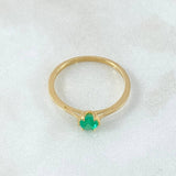 Hollow Bridge Emerald Ring 23pts 1.3gr / Size 6 3/4 / 18K Gold