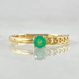 Anillo Aro Seguido Parcial Esmeralda 18pts 1.45gr / T6 3/4 / Oro 18K