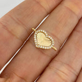 Herraje Corazón Diamantado 1 g / 3/4 in Oro Amarillo 18K