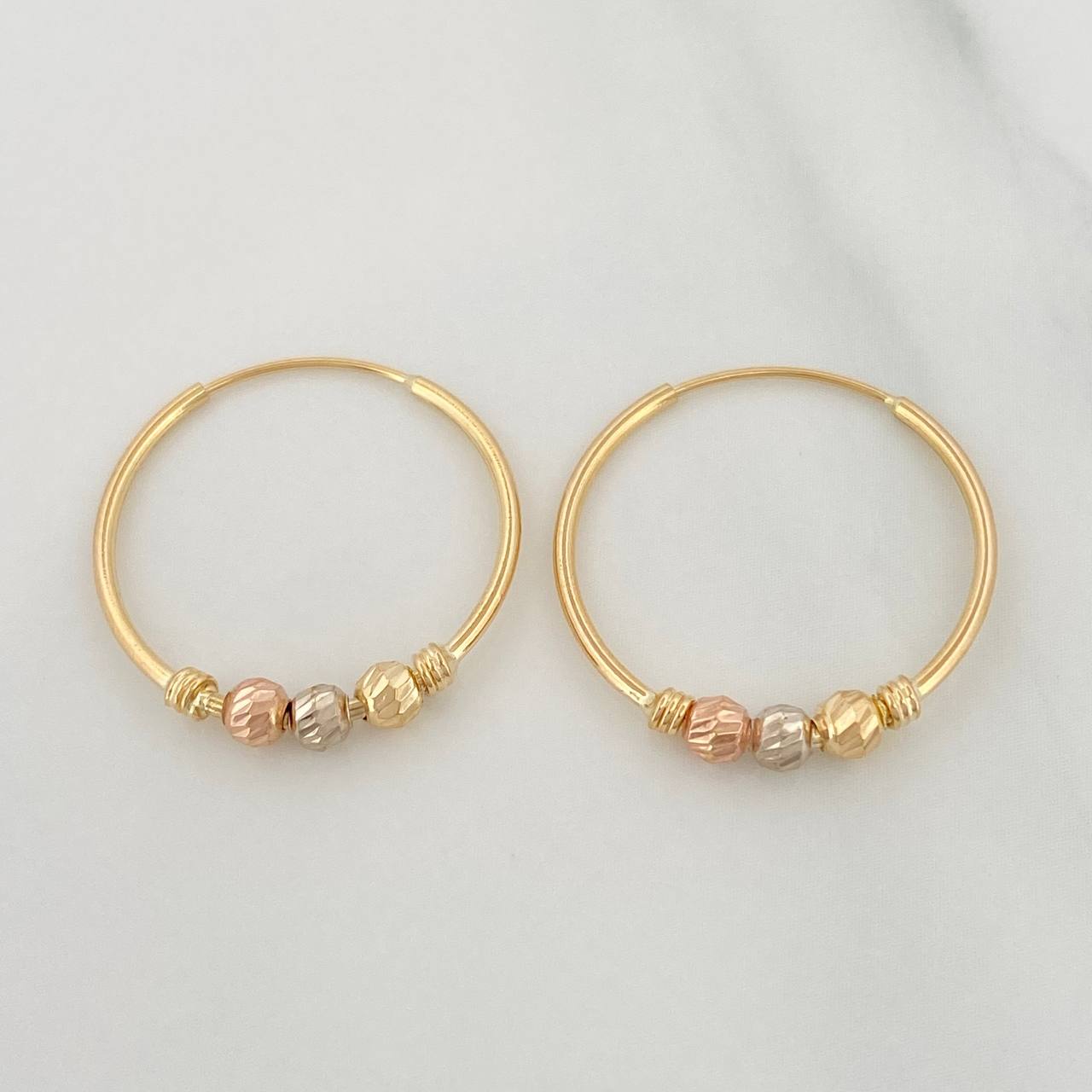 Candongas Trio 1.4 g / 3/4 in Tres Oros 18K