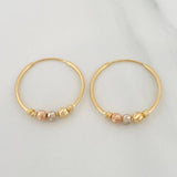 Candongas Trio 1.4 g / 3/4 in Tres Oros 18K