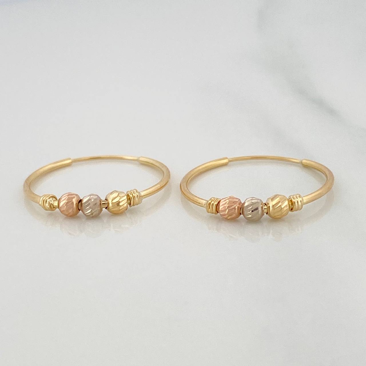 Candongas Trio 1.4 g / 3/4 in Tres Oros 18K