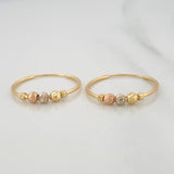 Candongas Trio 1.4 g / 3/4 in Tres Oros 18K