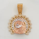 Pendant Face of Christ 7.85g / 1 1/2 in Three Golds 18K
