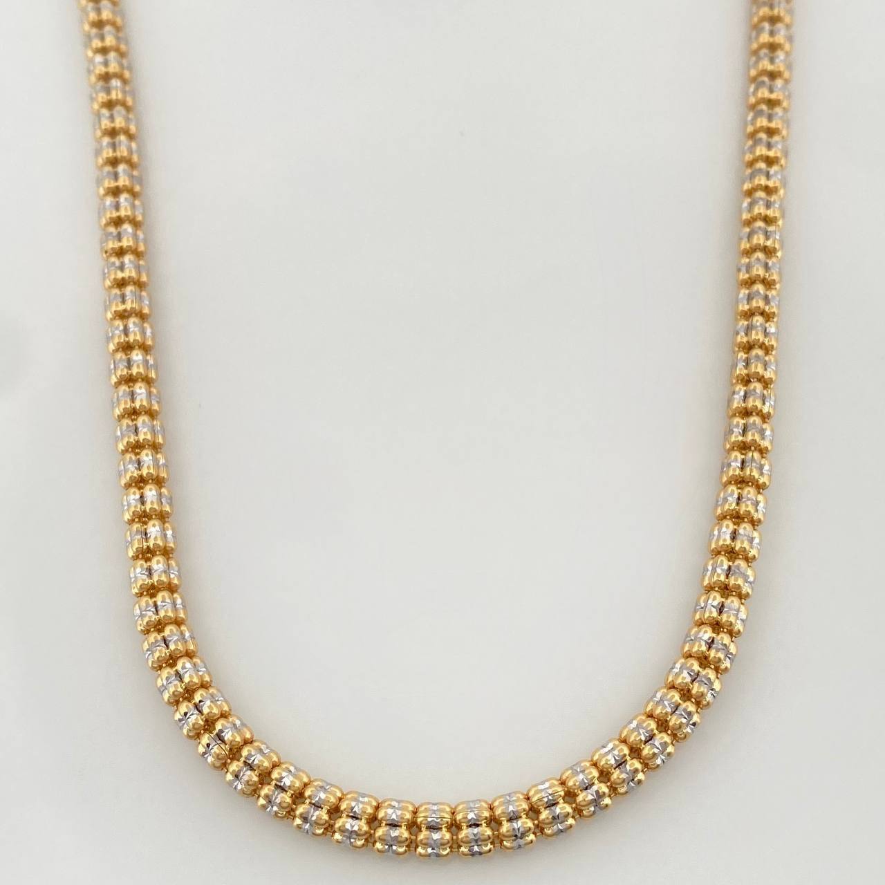 Ice Chain 31.75 g / 25 3/4 in / 3.6 mm Two-Tone Yellow White 18K Gold