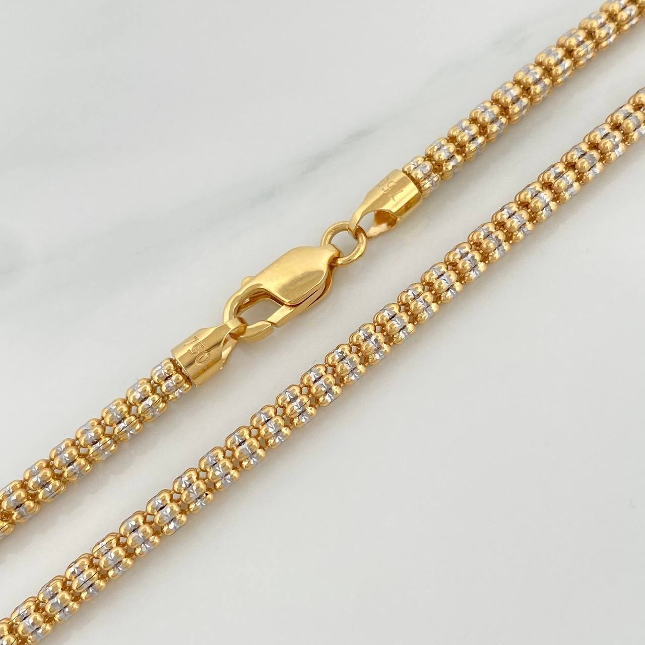 Ice Chain 31.6 g / 25 3/4 in / 3.7 mm Two-Tone Yellow White Gold 18K