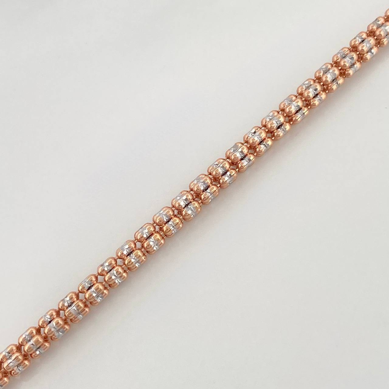 Ice Chain 22.8 g / 23 3/4 in / 3.15 mm Two-Tone White and Rose Gold 18K