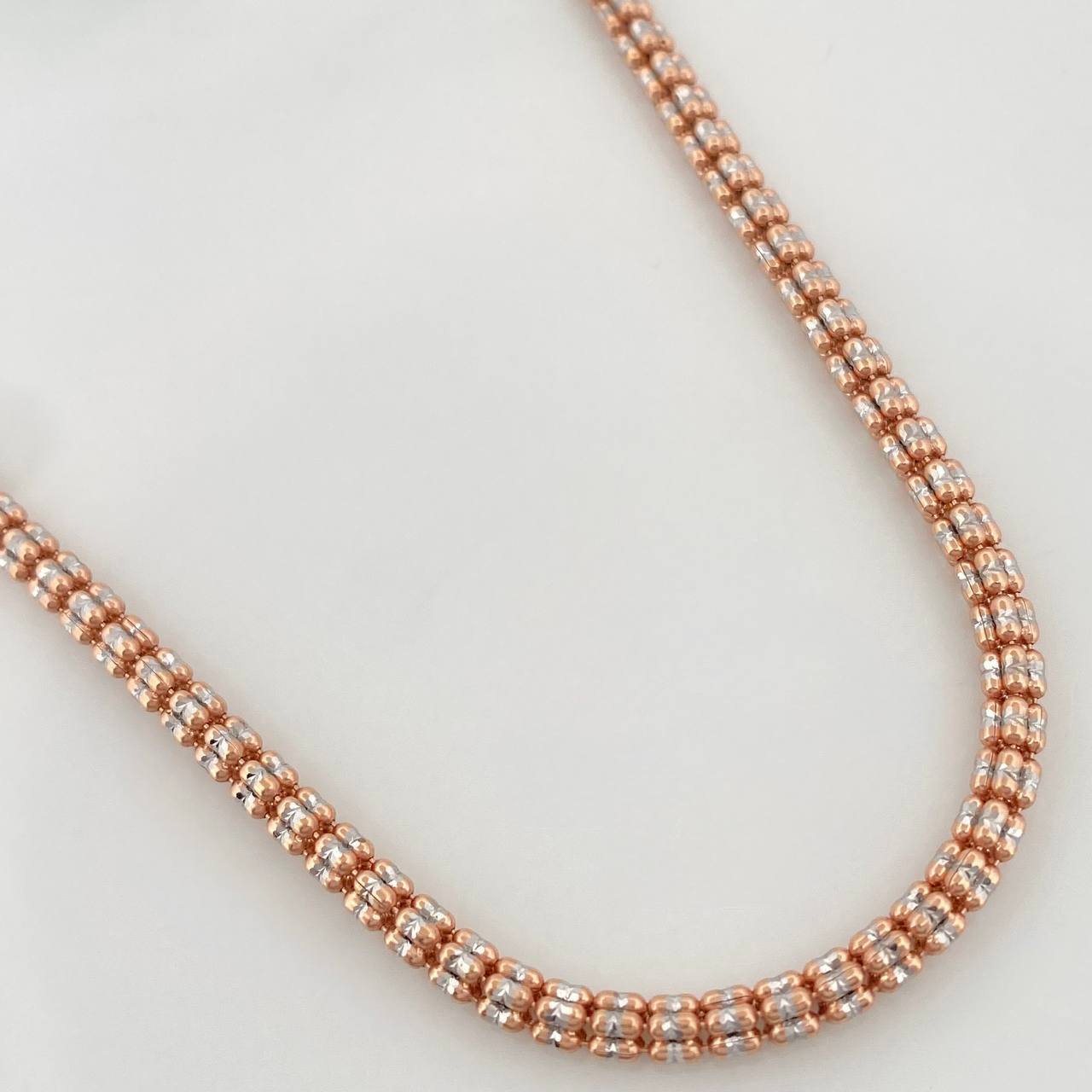Ice Chain 22.8 g / 23 3/4 in / 3.15 mm Two-Tone White and Rose Gold 18K
