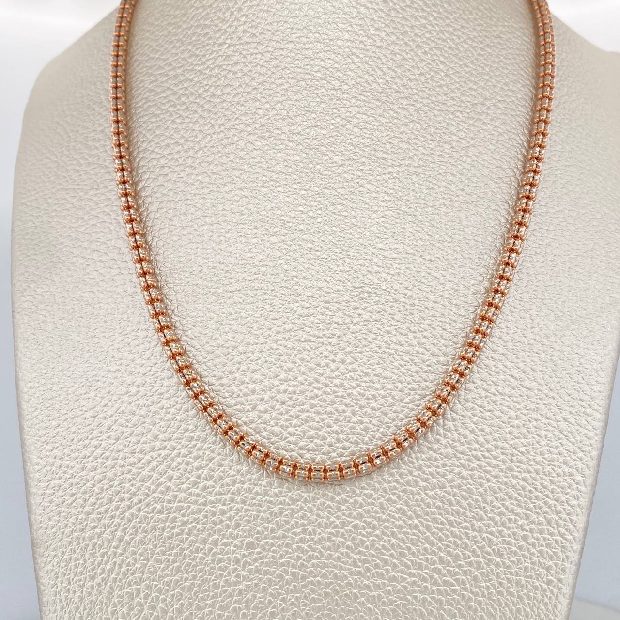 Ice Chain 22.8 g / 23 3/4 in / 3.15 mm Two-Tone White and Rose Gold 18K