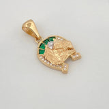 Pendant Horseshoe Horse 2.45 g / 1 in Two Golds Yellow White 18K