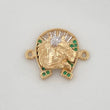Charm Horseshoe 2.2 g / 1/2 in Two Golds Yellow White 18K