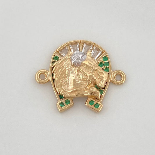 Charm Horseshoe 2.2 g / 1/2 in Two Golds Yellow White 18K