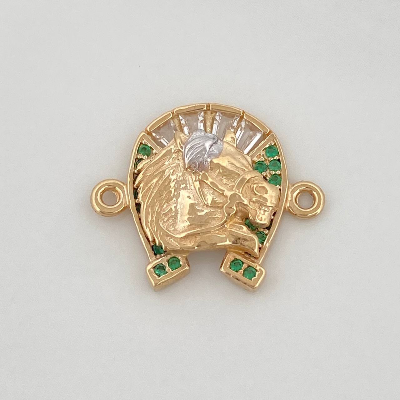 Charm Horseshoe 1.95 g / 1/2 in Two Golds Yellow White 18K