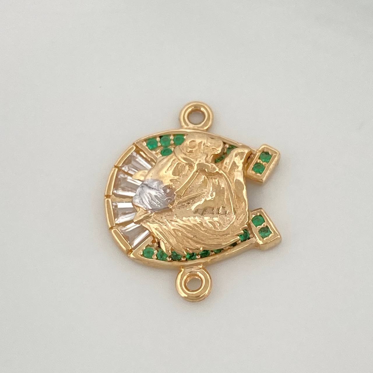 Charm Horseshoe 1.95 g / 1/2 in Two Golds Yellow White 18K