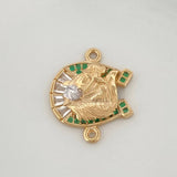 Charm Horseshoe 2.2 g / 1/2 in Two Golds Yellow White 18K