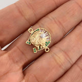 Charm Horseshoe 2.2 g / 1/2 in Two Golds Yellow White 18K