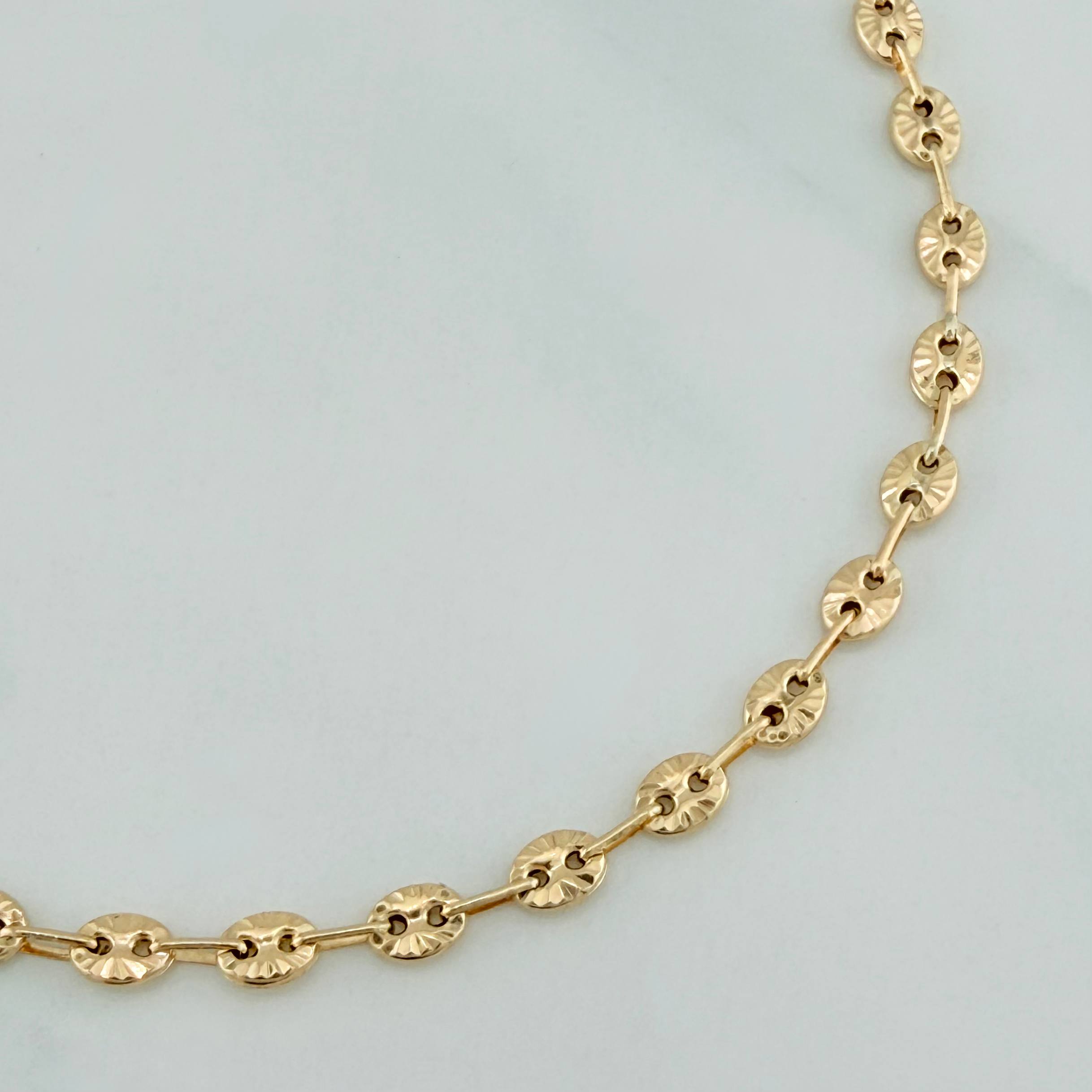 Diamond Cut Gc Anklet 3.75 g / 9 1/2 in / 4 mm Yellow Gold 18K