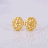 Stud Earrings Virgin of Guadalupe 0.5g / in / 6.7mm Yellow Gold 18K