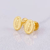 Stud Earrings Virgin of Guadalupe 0.5g / in / 6.7mm Yellow Gold 18K