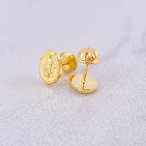 Stud Earrings Virgin of Guadalupe 0.5g / in / 6.7mm Yellow Gold 18K