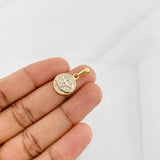 Dije Circulo Marca Automovil 2.3g / 1 in Dos Oros Amarillo Blanco 18K