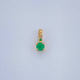 Dije Redondo Esmeralda 0.9pts 0.2gr / 1/4 in / Oro Amarillo 18K &