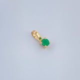 Dije Redondo Esmeralda 0.9pts 0.2gr / 1/4 in / Oro Amarillo 18K &