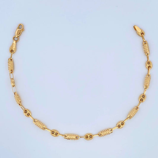 Pulso Rustico GC 3.25gr / 8 1/4 in / 4mm Oro Amarillo 18K $