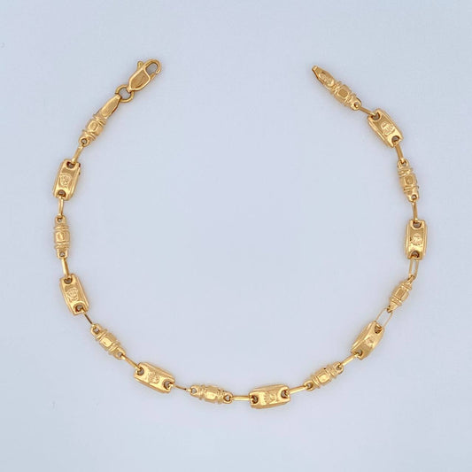 Pulso Rustico Corona 3.35gr / 8 1/2 in / 4mm Oro Amarillo 18K $