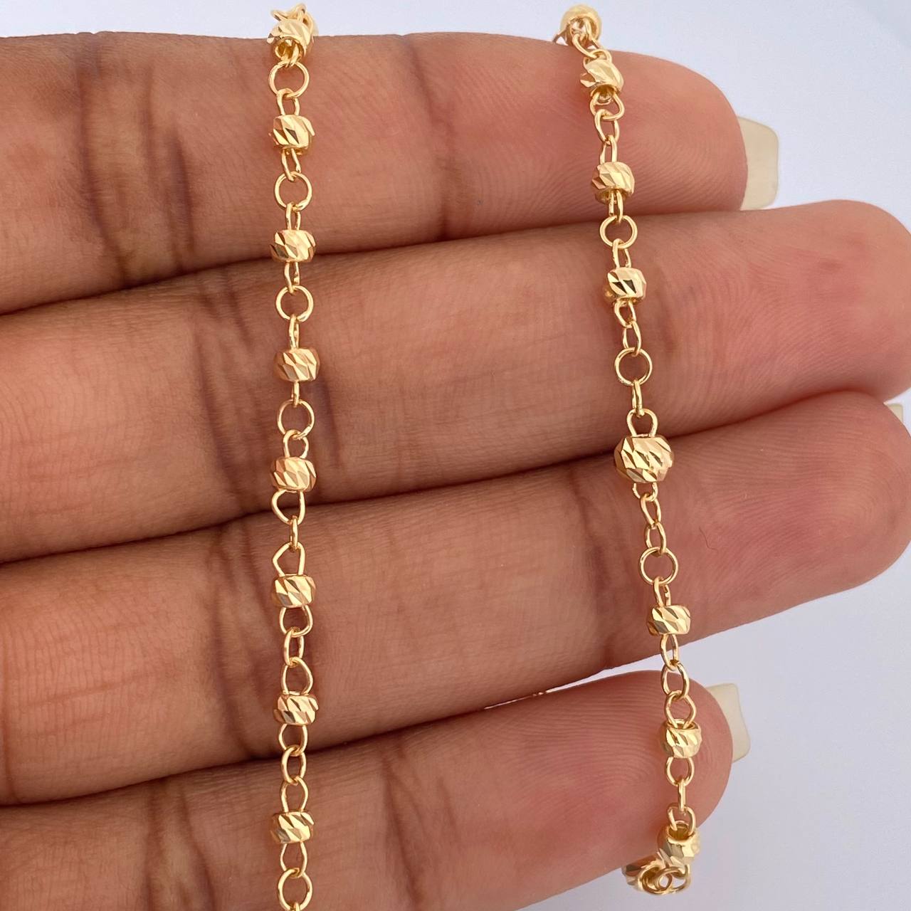 Rosario Virgen Milagrosa 6.15gr / 18 1/2 in / 3mm-2mm Oro Amarillo 18K %