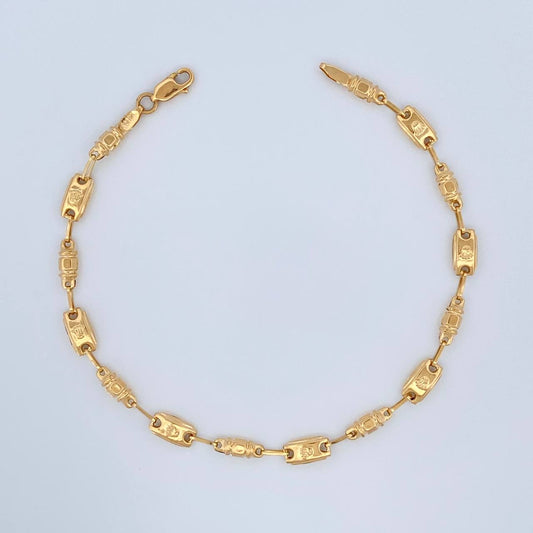 Pulso Rustico Corona 3.3gr / 8 1/2 in / 4mm Oro Amarillo 18K %