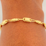 Pulso Rustico Corona 3.3gr / 8 1/2 in / 4mm Oro Amarillo 18K %