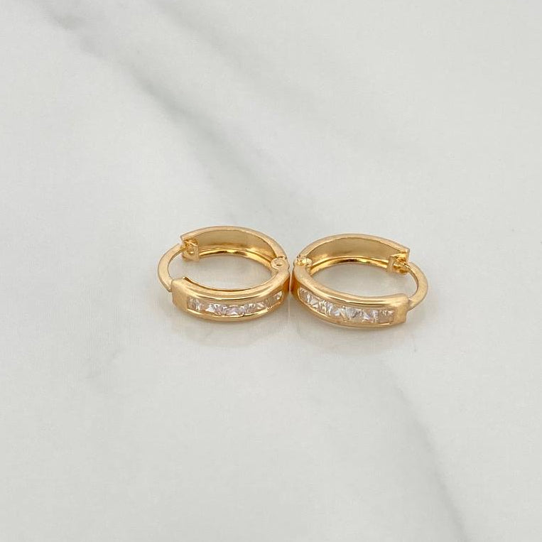 Candongas Carril 0.85 g / 1/2 in Oro Amarillo 18K