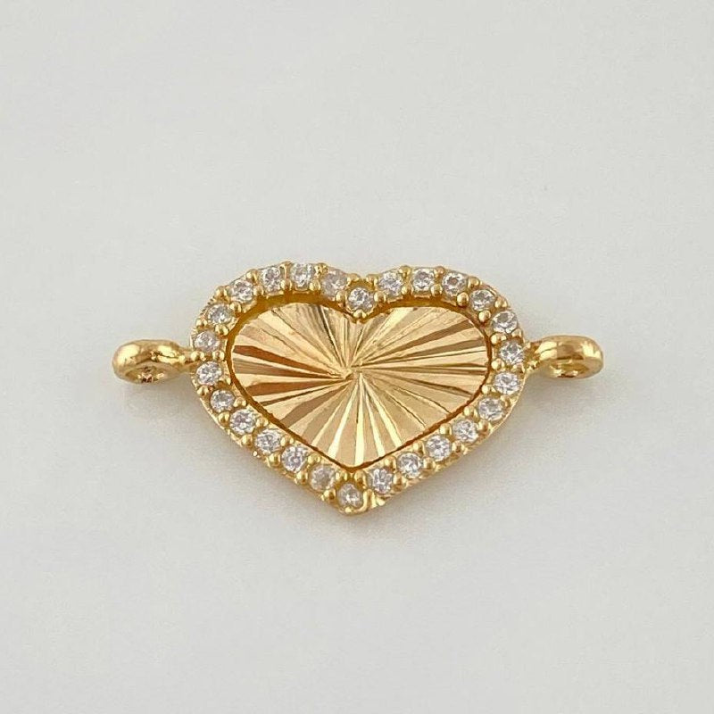 Herraje Corazón Diamantado 1 g / 3/4 in Oro Amarillo 18K
