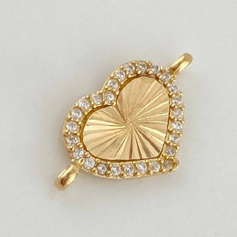 Herraje Corazón Diamantado 1 g / 3/4 in Oro Amarillo 18K