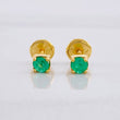 Stud Earrings Four Claws Emerald 24pts 0.6g / in / 3.6mm Yellow Gold 18K