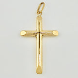 Dije Cruz Puntas Planas 1.8gr / 1 3/4 in / Oro Amarillo 18K