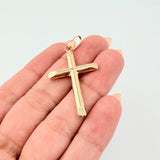 Dije Cruz Puntas Planas 1.65gr / 1 3/4 in / Oro Amarillo 18K