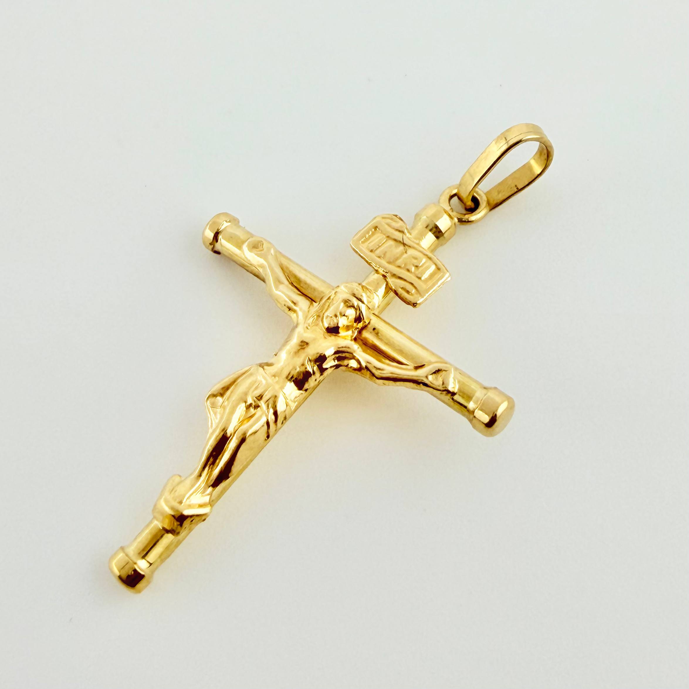 Dije Cristo Cruz 1.25gr / 1 1/4 in / Oro Amarillo 18K ©