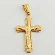 Dije Cruz Cristo Bordeada 0.9gr / 1 1/4 in / Oro Amarillo 18K *