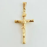 Dije Cristo Cruz 1.15gr / 1 3/4 in / Oro Amarillo 18K *
