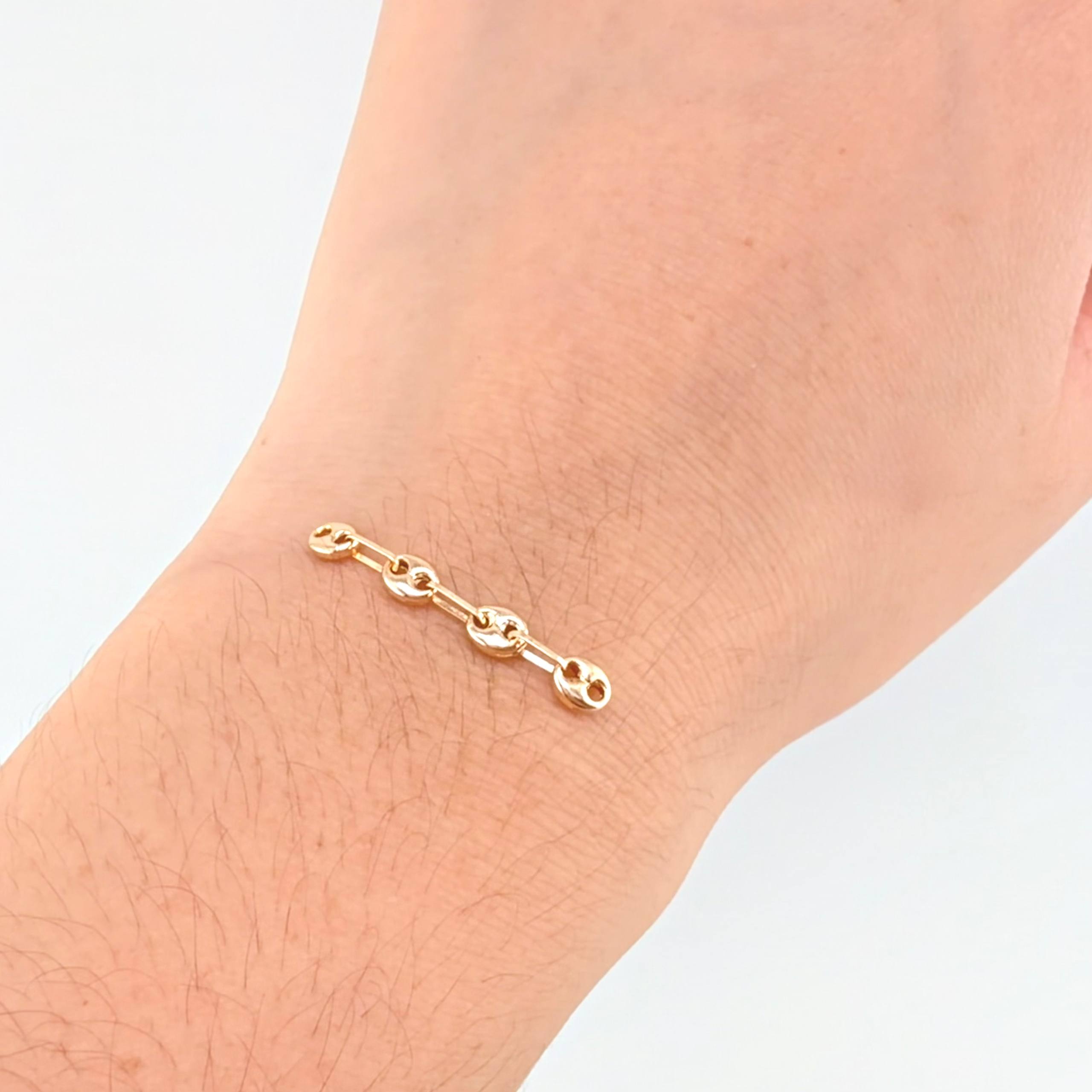 Herraje Retazo GC 4 Eslabones 0.4gr / 1 1/4 in / 4.2mm Oro Amarillo 18K