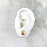 Stud Earrings Media Bead 1.2gr / 9mm Diamond Cut 18K Yellow Gold ©