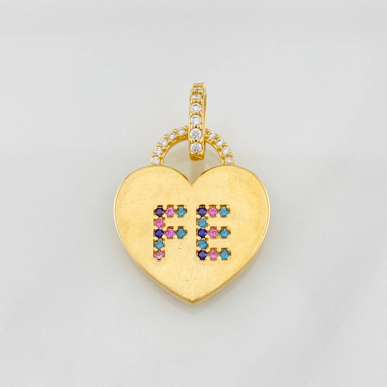 Faith Heart Pendant 2.4g / 1 in Yellow Gold 18K